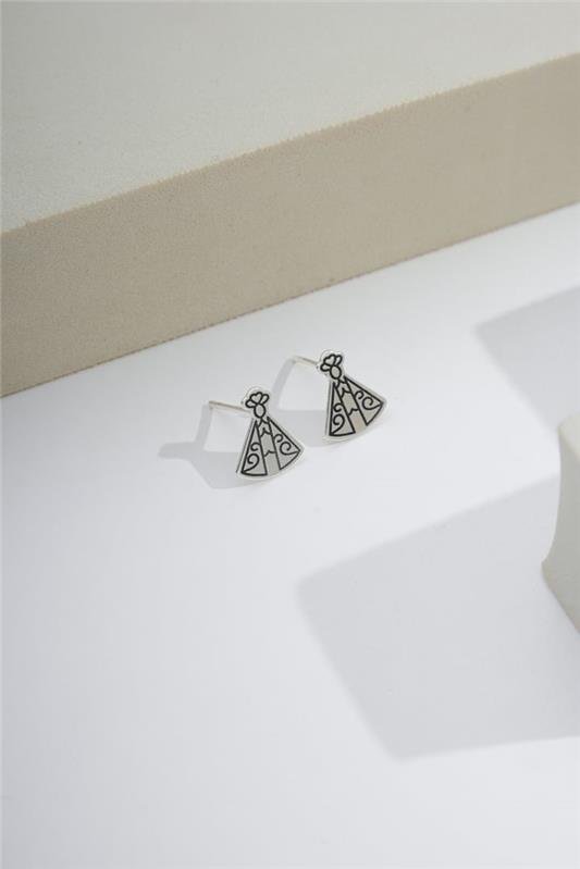 BRINCO DE NOSSA SENHORA APARECIDA CORTE A LASER EM PRATA 925 - 023-00075