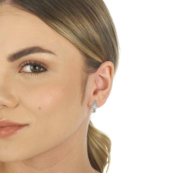 BRINCO DE NOSSA SENHORA APARECIDA CORTE A LASER EM PRATA 925 - 023-00075