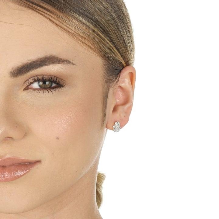 BRINCO MÃO DE FÁTIMA VAZADA A LASER EM PRATA 925 - 023-00097