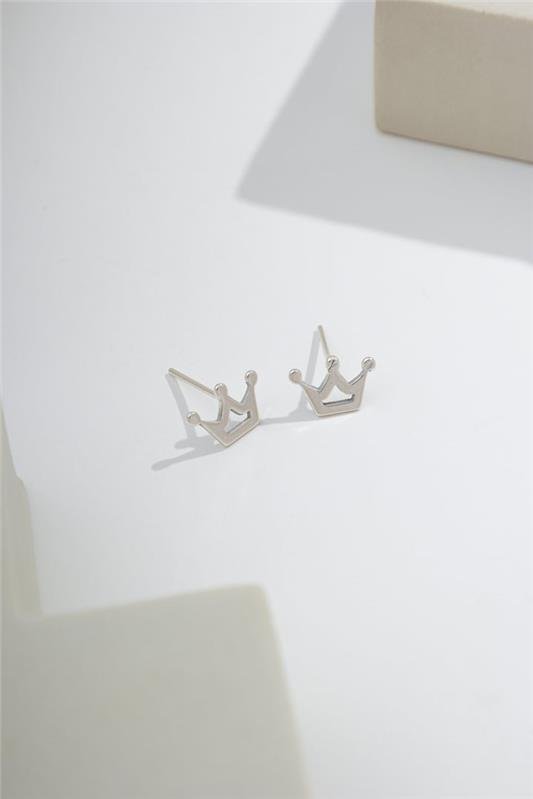 BRINCO DE COROA DE PRINCESA A LASER EM PRATA 925 - 023-00099