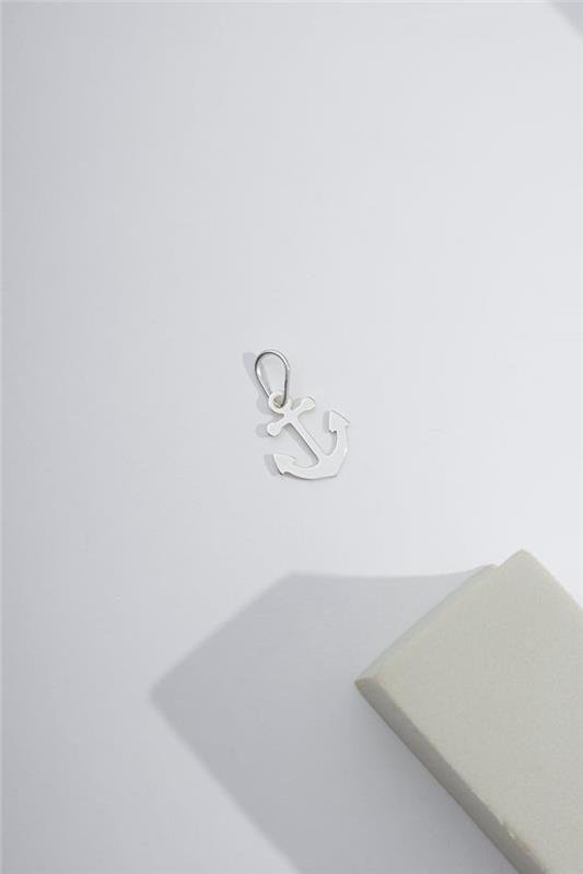 PINGENTE DE ANCORA A LASER EM PRATA 925 - 023-00105