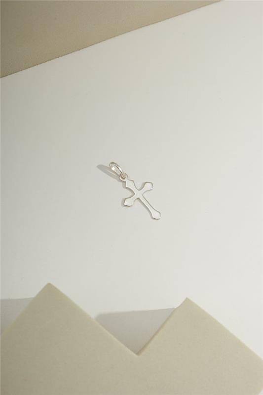 PINGENTE DE CRUZ LISA A LASER EM PRATA 925 - 023-00111