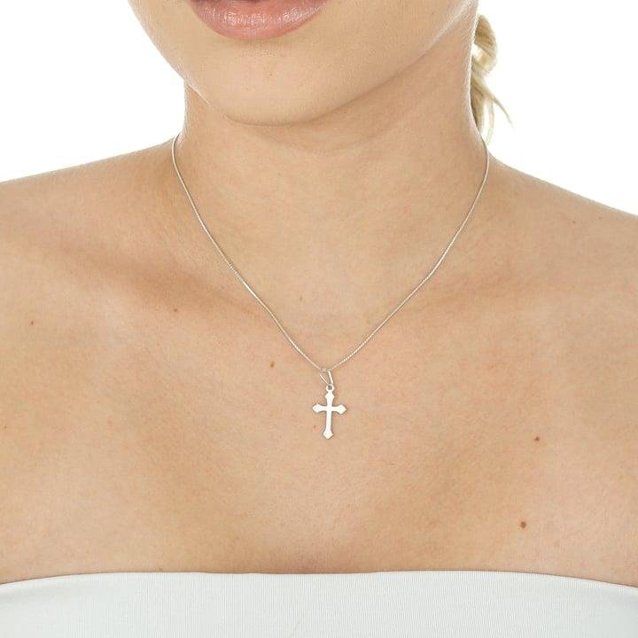 PINGENTE DE CRUZ LISA A LASER EM PRATA 925 - 023-00111