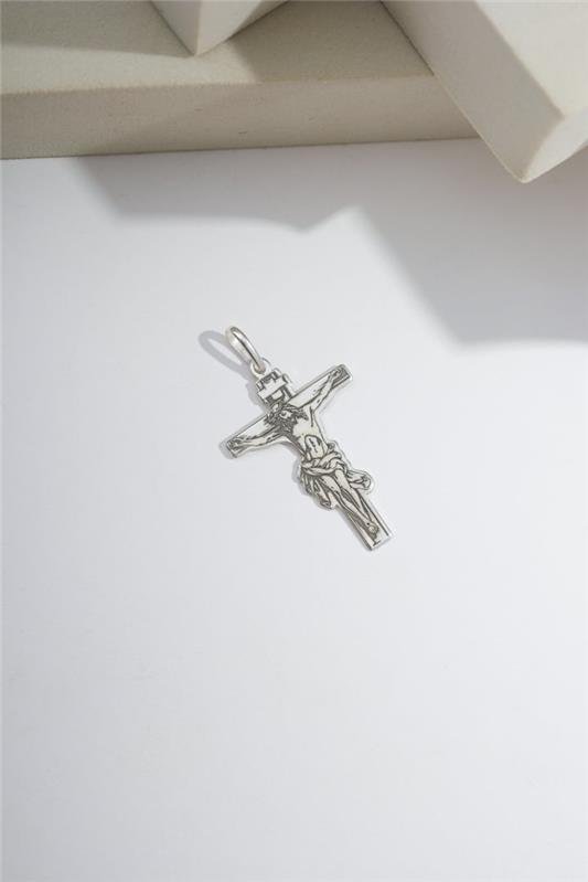 PINGENTE CRUZ CRISTO REI FEITO A LASER EM PRATA 925 - 023-00113