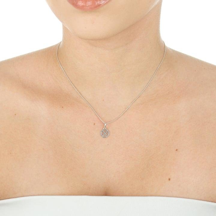 PINGENTE DE TREVO COM DETALHE NAS LATERAIS EM PRATA 925 - 023-00114