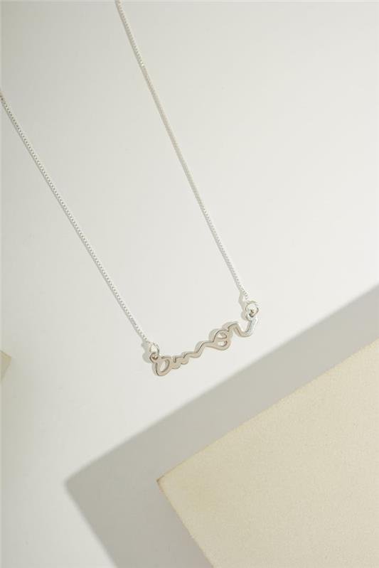 CORRENTE ESCRITO AMOR A LASER EM PRATA 925 - 023-00120