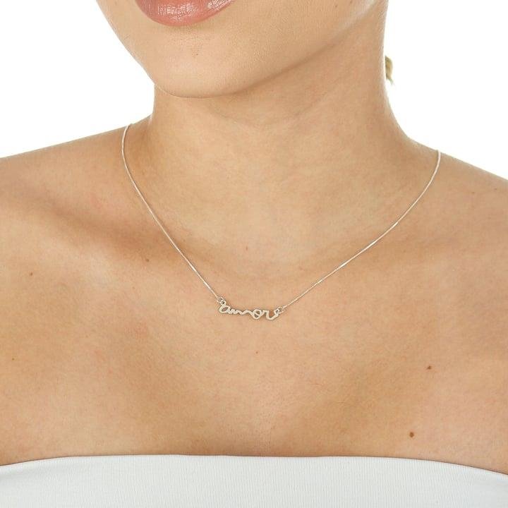 CORRENTE ESCRITO AMOR A LASER EM PRATA 925 - 023-00120