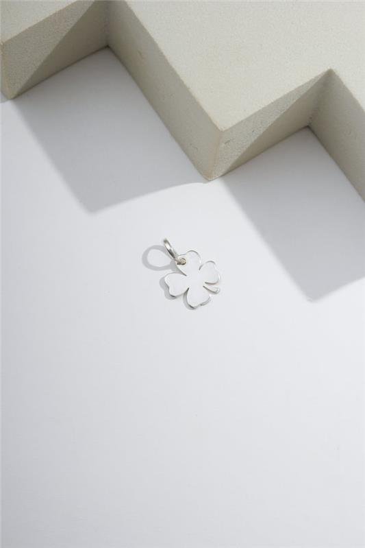 PINGENTE A LASER DE TREVO COM CABINHO EM PRATA 925 - 023-00122