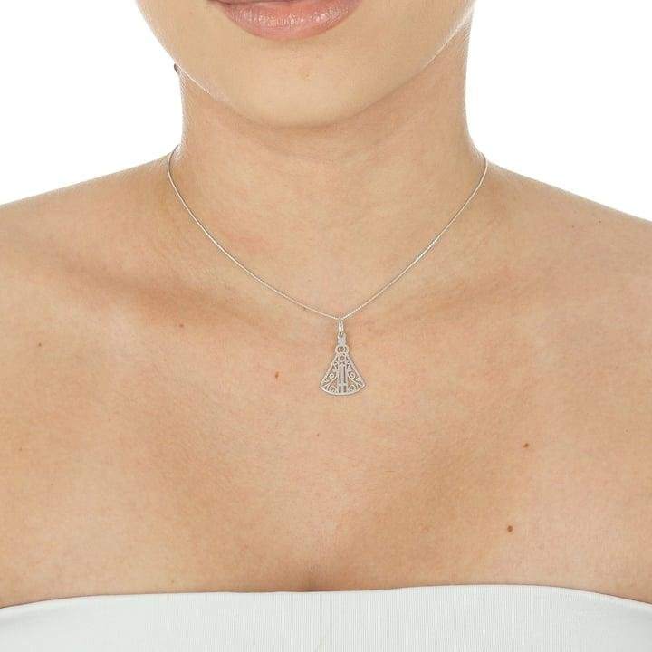 PINGENTE DE NS APARECIDA VAZADA A LASER EM PRATA 925 - 023-00132