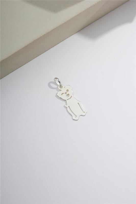 PINGENTE DE CACHORRO PISCANDO FEITO A LASER EM PRATA 925 - 023-00135