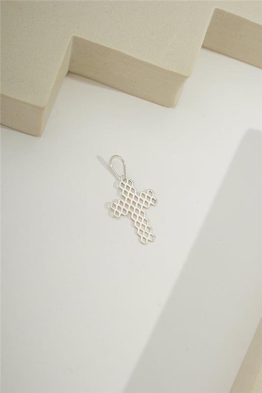 PINGENTE DE CRUZ TODA FURADA FEITO A LASER EM PRATA 925 - 023-00149