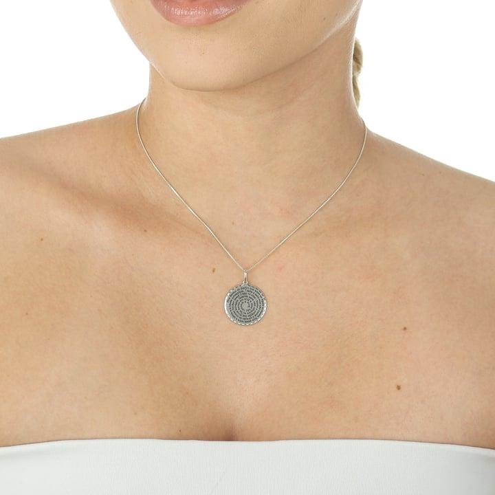 PINGENTE REDONDO COM PAI NOSSO GRAVADO A LASER EM PRATA 925 - 023-00150