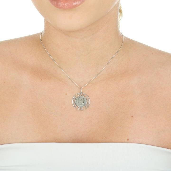 PINGENTE DE PAZ, SAÚDE E AMOR COM GRAVAÇÃO DE IGREJA BONFIM FEITO A LASER EM PRATA 925 - 023-00151