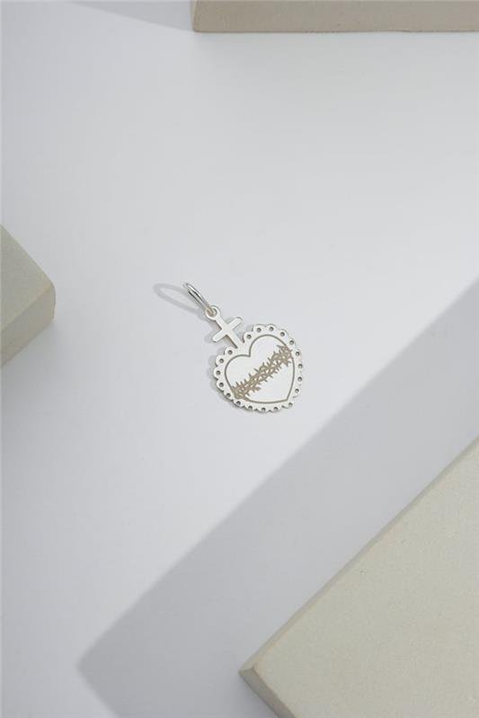 PINGENTE DE CORAÇÃO COM GRAVAÇÃO FEITO A LASER EM PRATA 925 - 023-00155