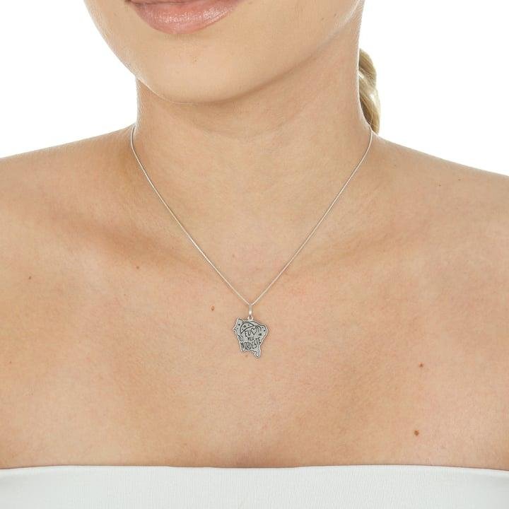 PINGENTE A LASER ESCRITO EU AMO MEU NORDESTE EM PRATA 925 - 023-00165