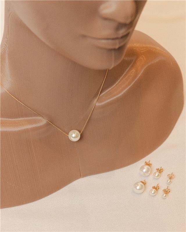 COLAR DE PÉROLA 10 MM SOLITÁRIA CLÁSSICA - 005-00375